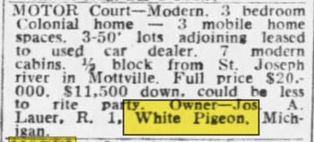 Pines Motel - July 1961 For Sale (newer photo)